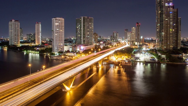 曼谷泰国夜晚时光流逝视频素材