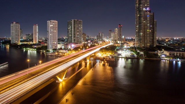 曼谷泰国夜晚时光流逝视频素材