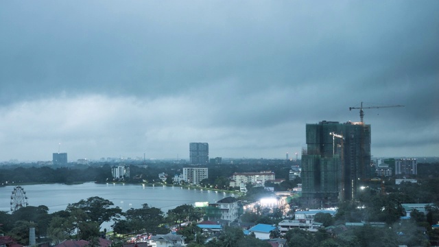 雨落在仰光市，时间流逝视频视频素材