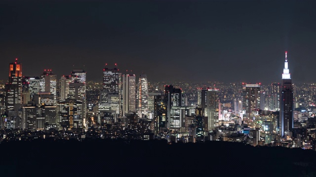 东京天际线之夜(平移/延时)视频素材