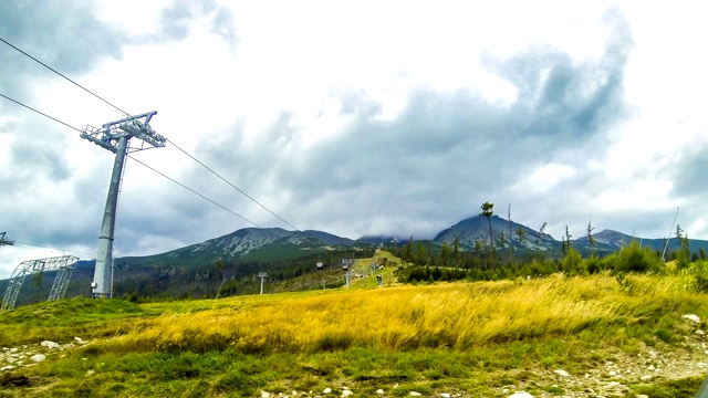 斯洛伐克高塔特拉斯山(Vysoke Tatry)的缆车视频素材