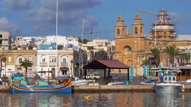 马耳他的Marsaxlokk渔村视频素材