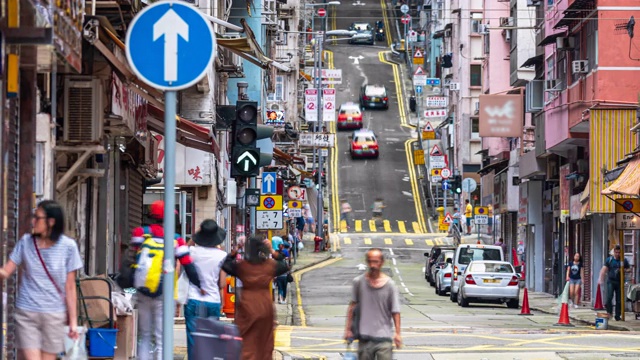 时间流逝的人群在香港行走视频素材