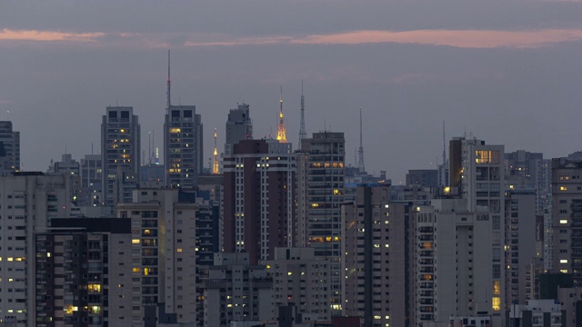 城市天际线日落时间流逝视频素材