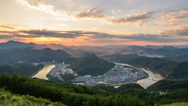 从Yangbangsan天文台/丹阳郡，忠清北道，韩国视频素材