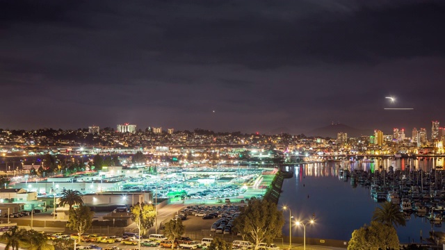 圣地亚哥夜晚时光流逝视频素材