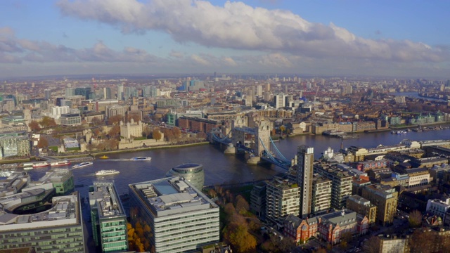 英国伦敦美丽的碎片大厦全景。鸟瞰图。视频素材