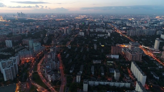 从空中俯瞰夏天的莫斯科视频下载