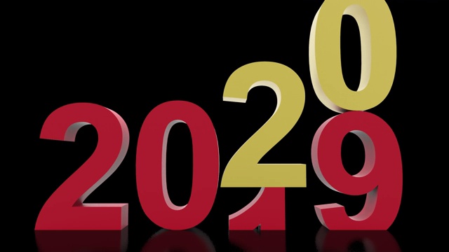 新2020年。2020取代2019 - 3D插图-视频。视频素材