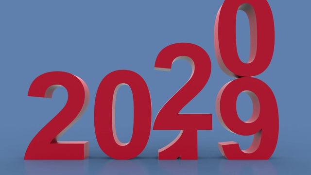 新2020年。2020取代2019 - 3D插图-视频。视频素材