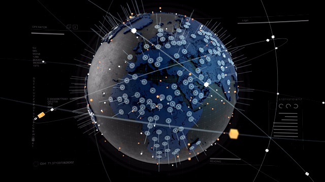 大数据3D地球。全球网络的概念视频素材