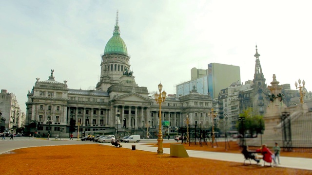 阿根廷国民大会宫(Palacio Del Congreso)。视频素材