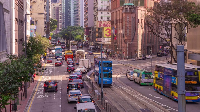 4K延时:香港路上的交通情况。视频素材