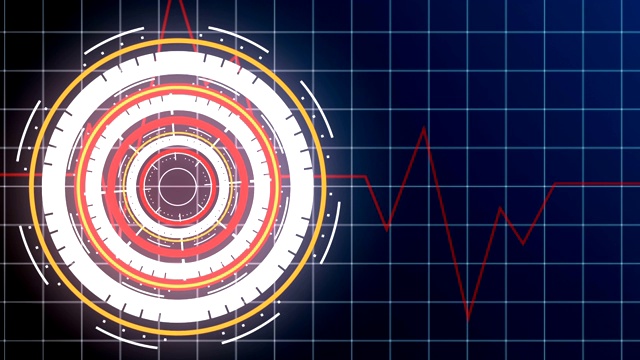 HUD未来显示脉冲通道，技术和科学，分析主题，信息图表元素和运动图形视频下载