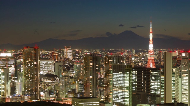 东京夜景的时间流逝视频素材