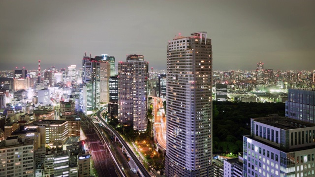 东京夜景的时间流逝视频素材