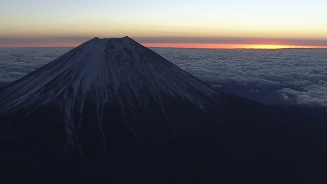 空中，富士山和云海，日本视频素材