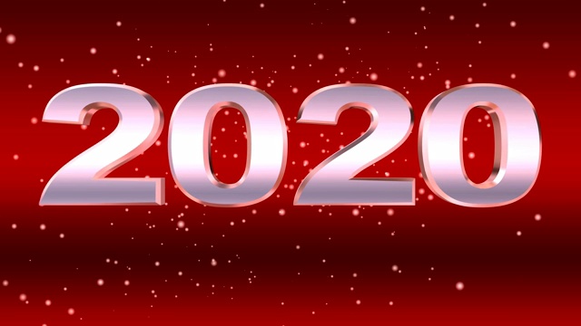 高质量的2020年新年动画集(多色)。视频素材