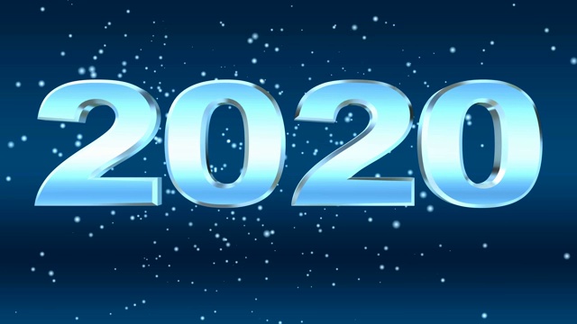 高质量的2020年新年动画集(多色)。视频素材