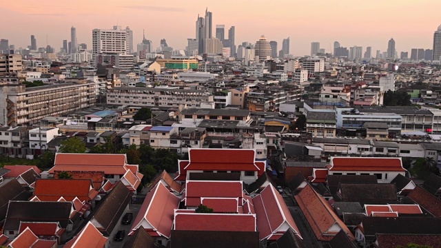 曼谷城市景观从Wat Saket金山视频素材