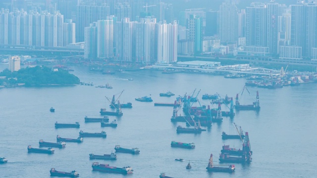 延时货运码头香港港口视频素材