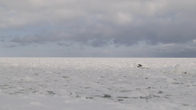 浮冰覆盖的海洋，北海道，日本视频素材