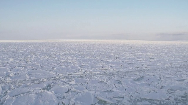 被浮冰覆盖的海洋，北海道，日本视频素材