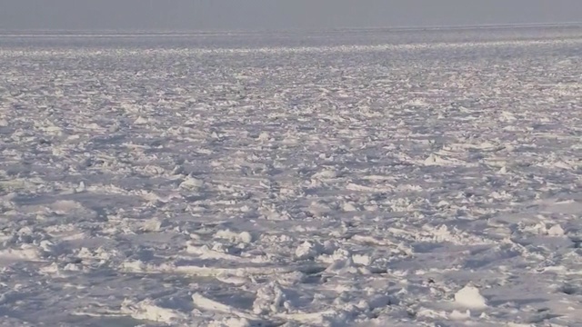 被浮冰覆盖的海洋，北海道，日本视频素材