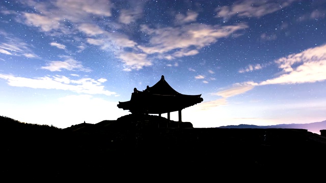 黄麻山/平川郡，庆尚南道，韩国夜空景色视频素材