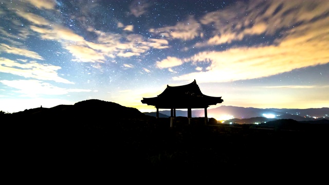 黄麻山/平川郡，庆尚南道，韩国夜空景色视频素材