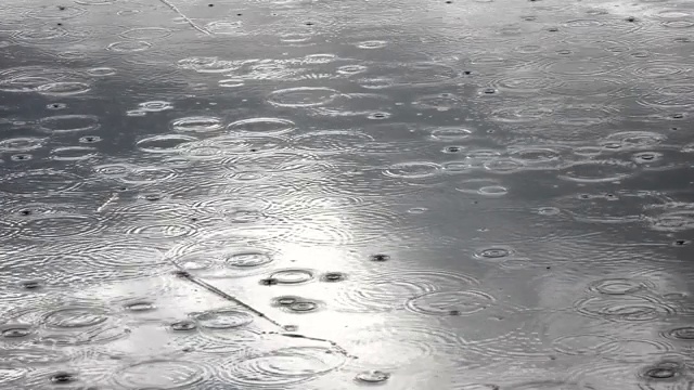 雨滴落在湖面上视频素材