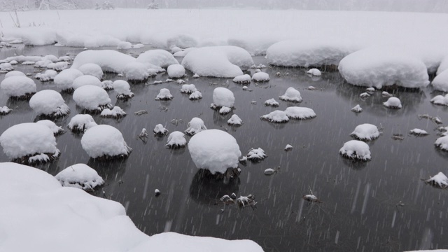 画面-约塞米蒂国家山谷下雪视频素材