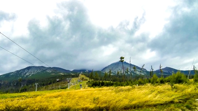 斯洛伐克高塔特拉斯山(Vysoke Tatry)的缆车视频素材