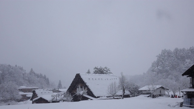 冬天的Shirakawago会下雪视频下载