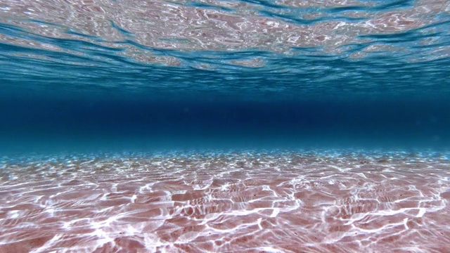 水下的观点在浅热带泻湖与沙子和蓝色的海视频素材