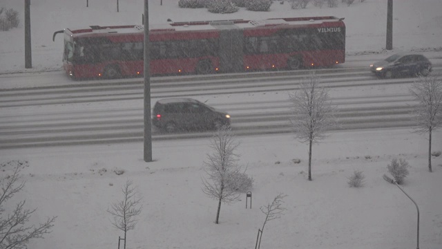 暴风雪在城市视频素材