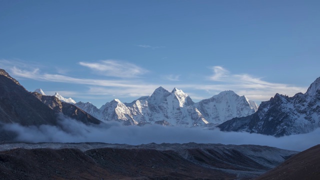 康加山和塔姆塞库山。喜马拉雅山脉、尼泊尔视频素材