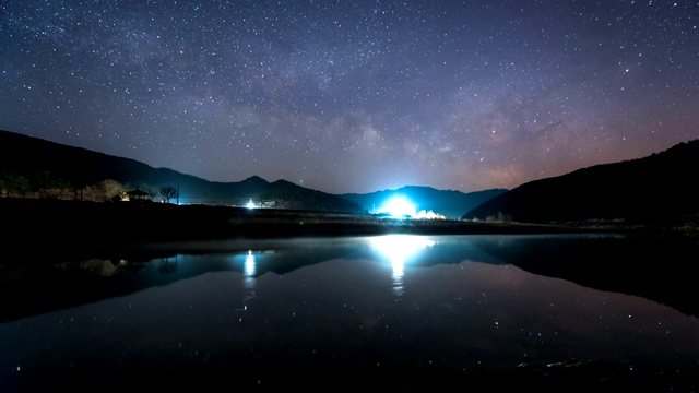 夜空风景/韩国庆尚北道安东寺视频素材