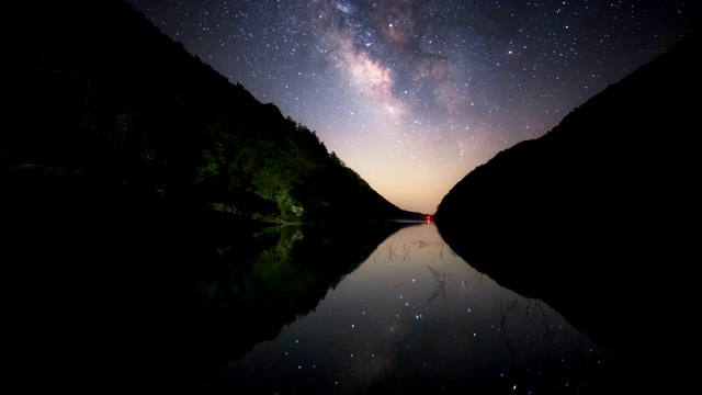 韩国江原道水库的夜景视频素材