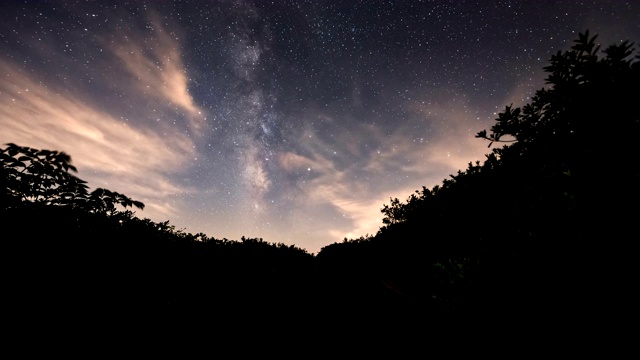 黄麻山/平川郡，庆尚南道，韩国夜空景色视频素材