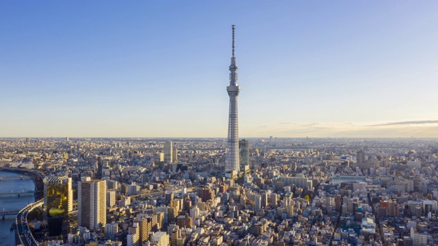 日本东京城市天际线的日出视频素材