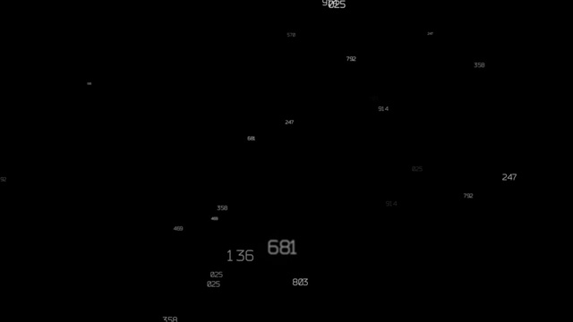 快速移动大量的数字在一个黑色的背景高清视频素材