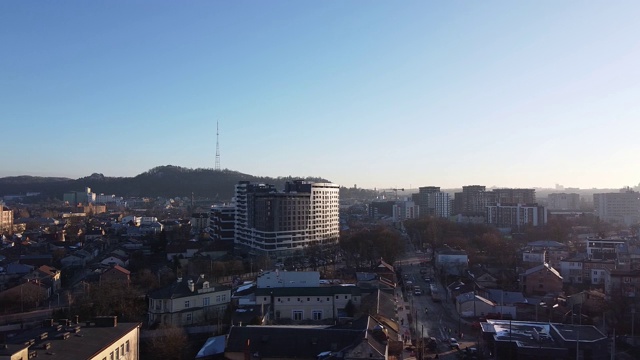 鸟瞰利沃夫，乌克兰，日落视频素材