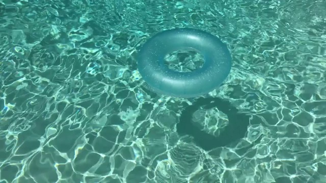 漂浮在游泳池中的充气环视频素材