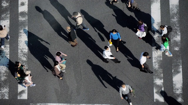 银座十字路口人行横道上的行人视频素材