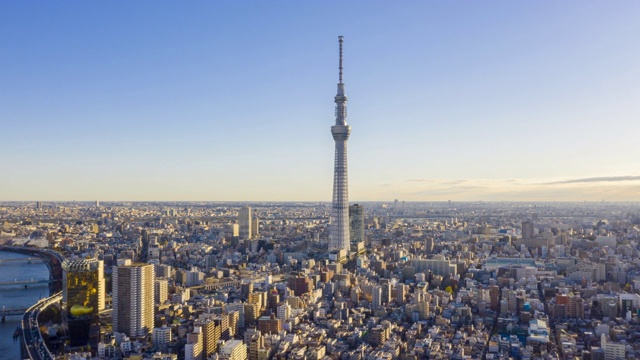 日本东京城市天际线的日出视频素材