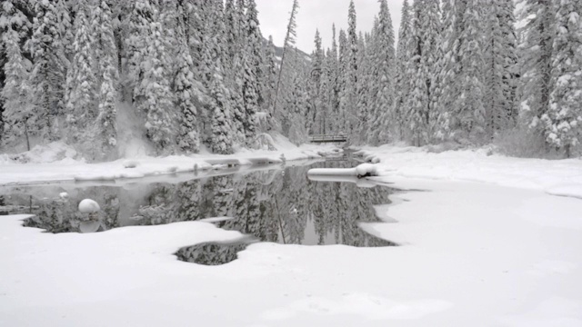 翡翠湖的冬季景色视频素材