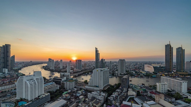 日落时分曼谷市容的时间流逝视频素材