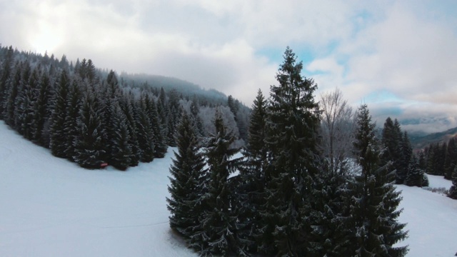 山区的冬季景观视频素材