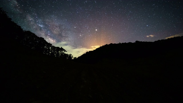 银河夜空/江原道，韩国视频素材